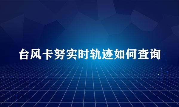 台风卡努实时轨迹如何查询