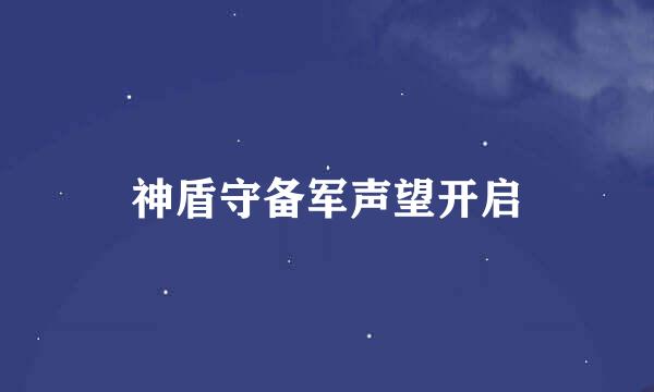 神盾守备军声望开启