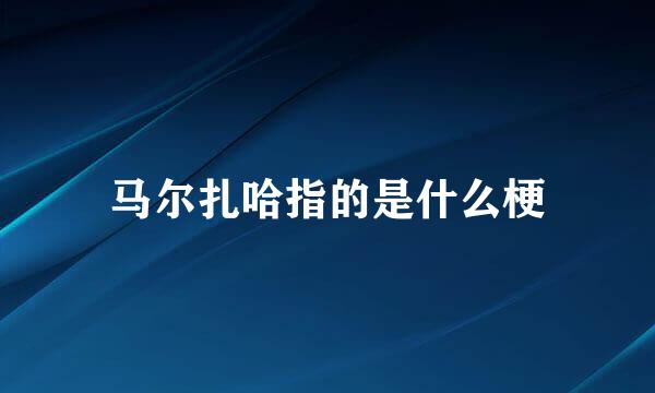 马尔扎哈指的是什么梗