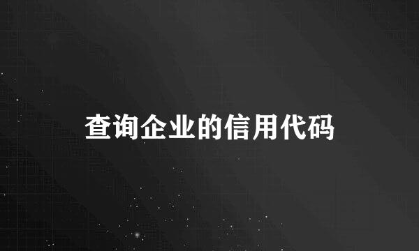 查询企业的信用代码
