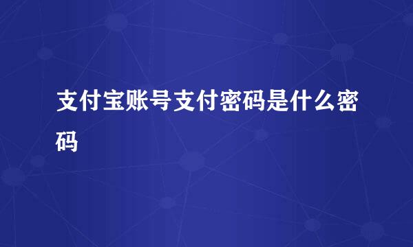 支付宝账号支付密码是什么密码