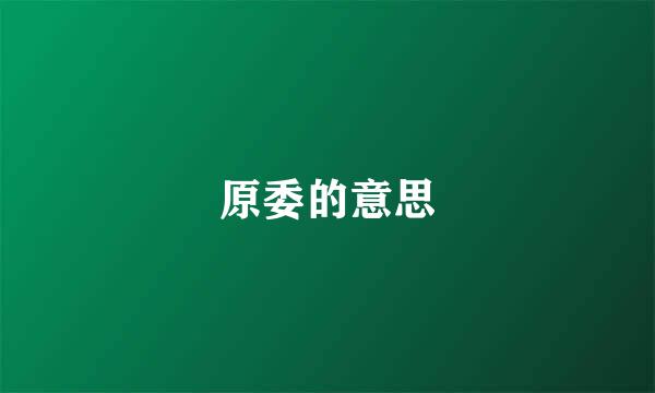 原委的意思