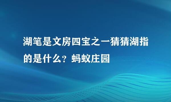 湖笔是文房四宝之一猜猜湖指的是什么？蚂蚁庄园