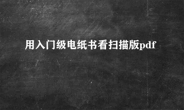 用入门级电纸书看扫描版pdf