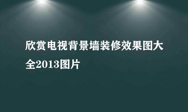 欣赏电视背景墙装修效果图大全2013图片