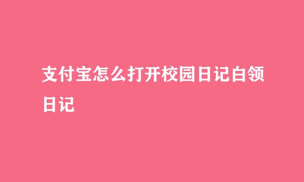 支付宝怎么打开校园日记白领日记