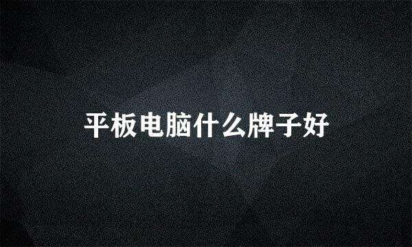 平板电脑什么牌子好