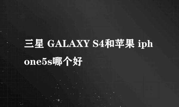 三星 GALAXY S4和苹果 iphone5s哪个好