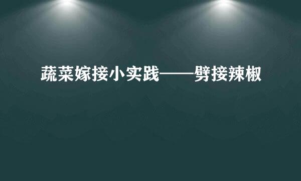 蔬菜嫁接小实践——劈接辣椒
