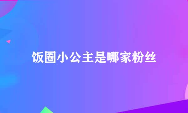 饭圈小公主是哪家粉丝