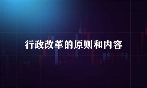 行政改革的原则和内容