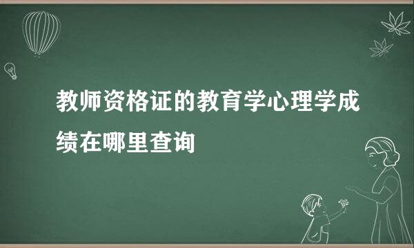 教师资格证的教育学心理学成绩在哪里查询