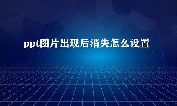 ppt图片出现后消失怎么设置