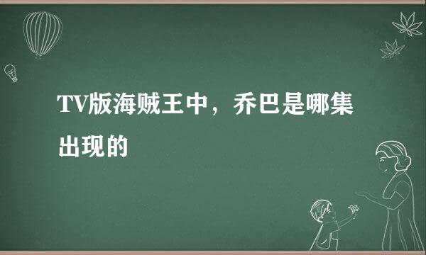 TV版海贼王中，乔巴是哪集出现的