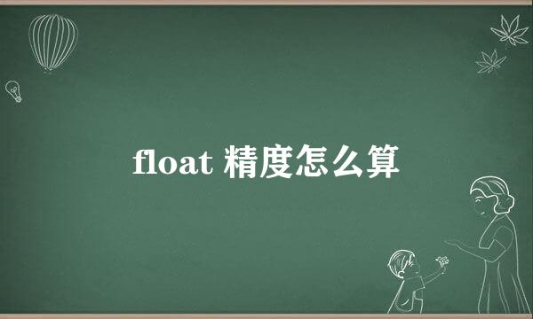 float 精度怎么算