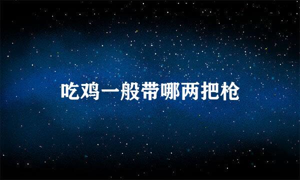 吃鸡一般带哪两把枪