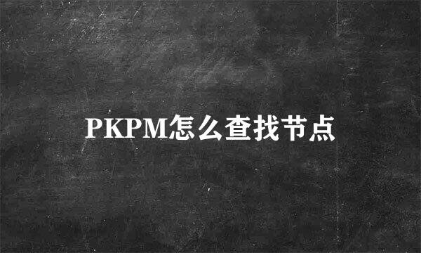 PKPM怎么查找节点