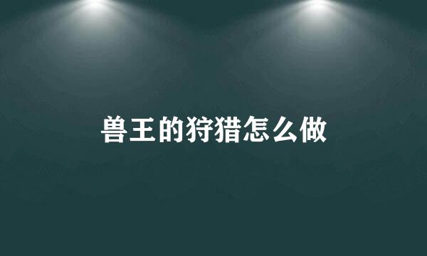 兽王的狩猎怎么做