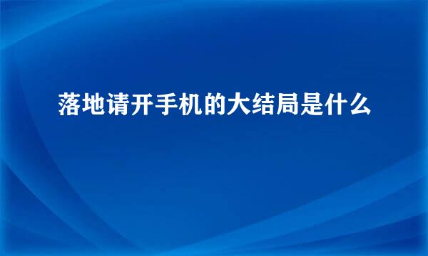 落地请开手机的大结局是什么