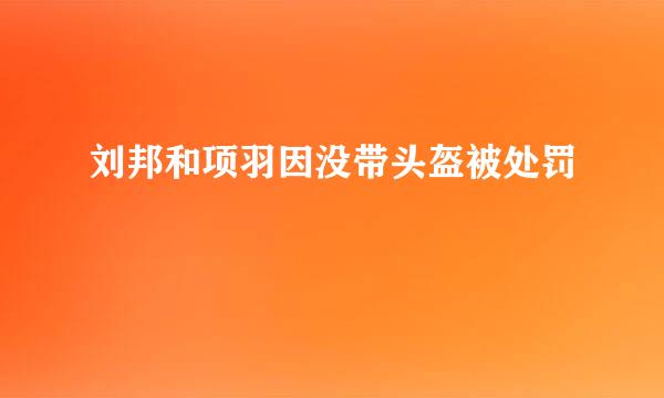 刘邦和项羽因没带头盔被处罚