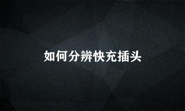 如何分辨快充插头