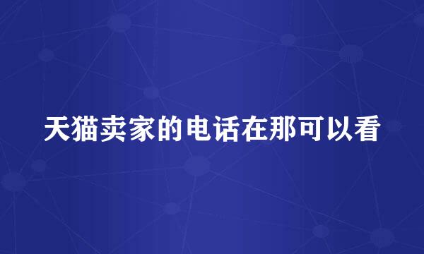 天猫卖家的电话在那可以看