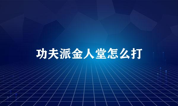 功夫派金人堂怎么打