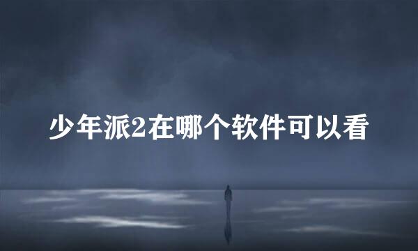 少年派2在哪个软件可以看
