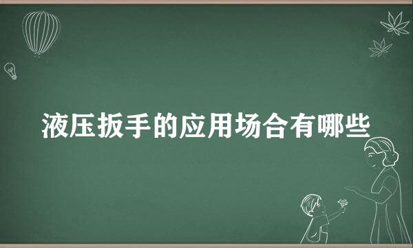 液压扳手的应用场合有哪些