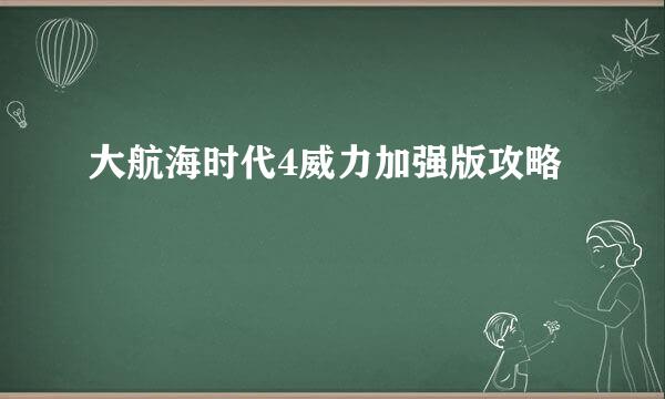 大航海时代4威力加强版攻略