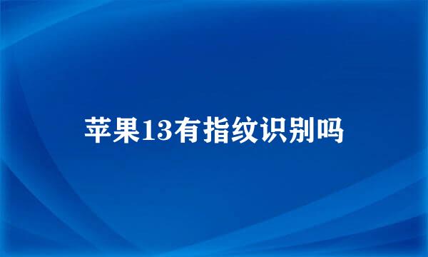 苹果13有指纹识别吗