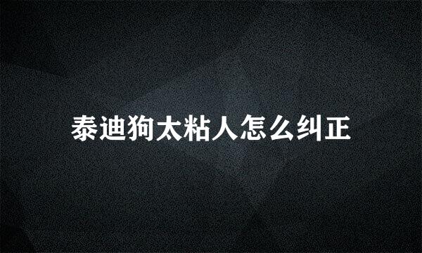 泰迪狗太粘人怎么纠正
