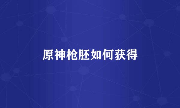 原神枪胚如何获得