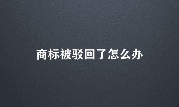 商标被驳回了怎么办
