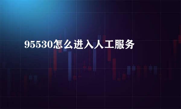 95530怎么进入人工服务