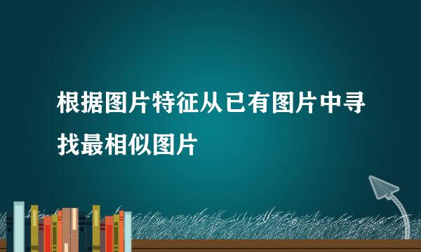 根据图片特征从已有图片中寻找最相似图片