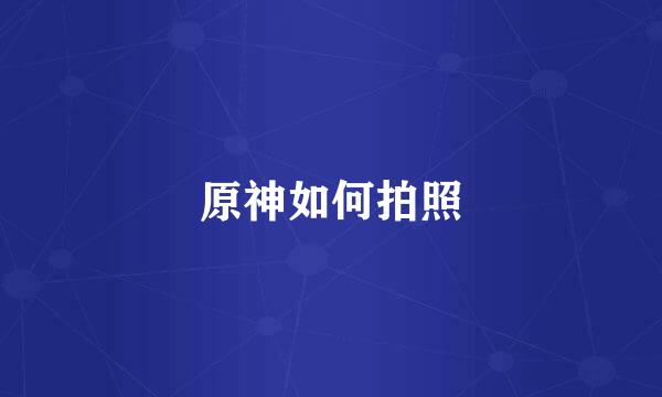 原神如何拍照