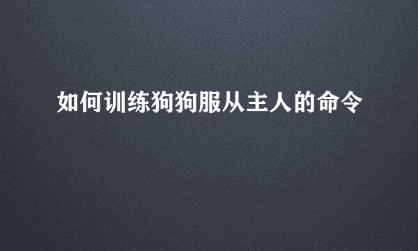 如何训练狗狗服从主人的命令