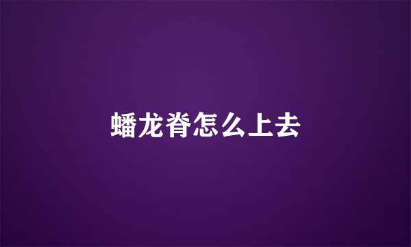 蟠龙脊怎么上去