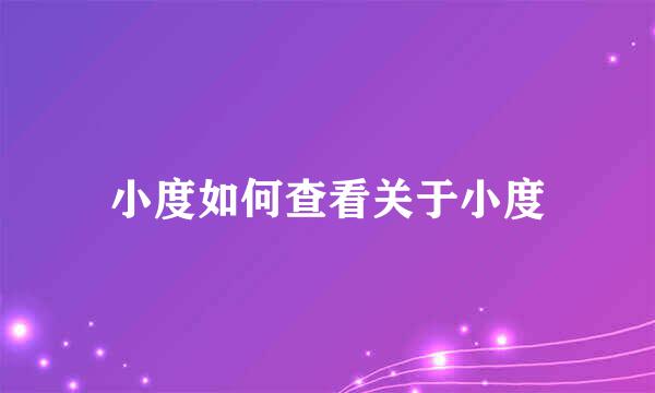 小度如何查看关于小度