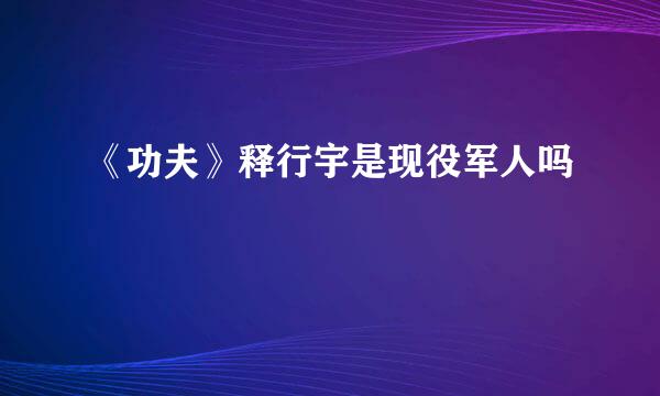 《功夫》释行宇是现役军人吗