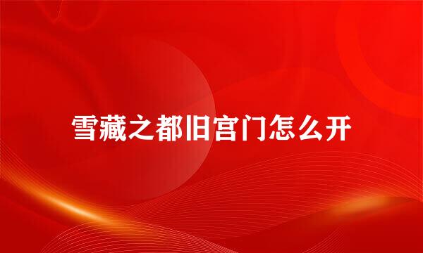 雪藏之都旧宫门怎么开