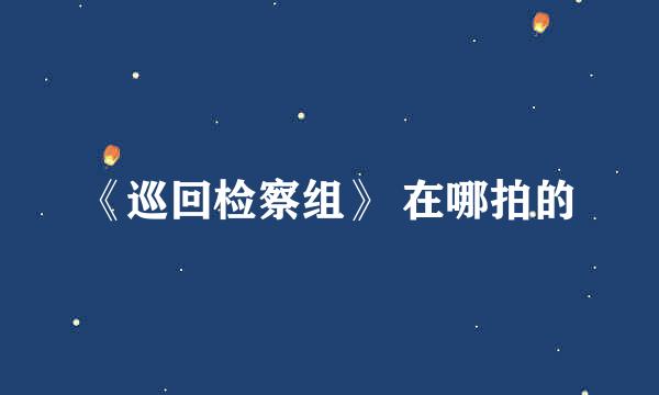 《巡回检察组》 在哪拍的