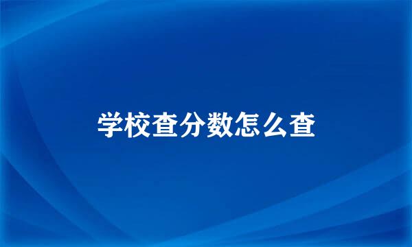 学校查分数怎么查