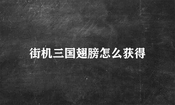 街机三国翅膀怎么获得