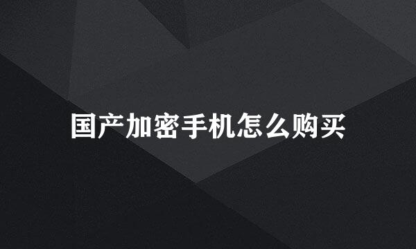 国产加密手机怎么购买