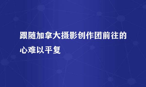 跟随加拿大摄影创作团前往的心难以平复