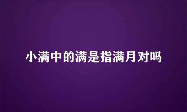 小满中的满是指满月对吗