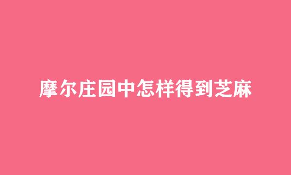 摩尔庄园中怎样得到芝麻