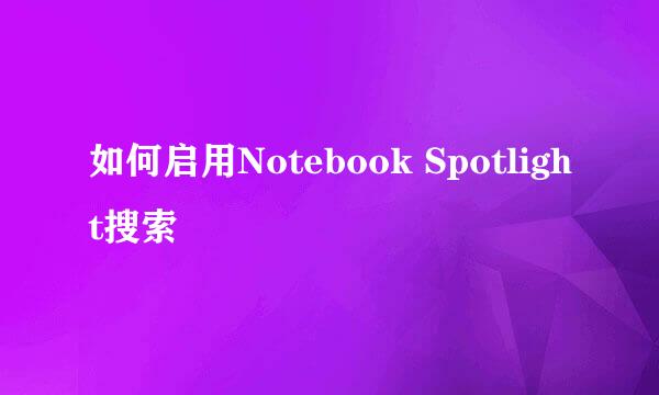 如何启用Notebook Spotlight搜索